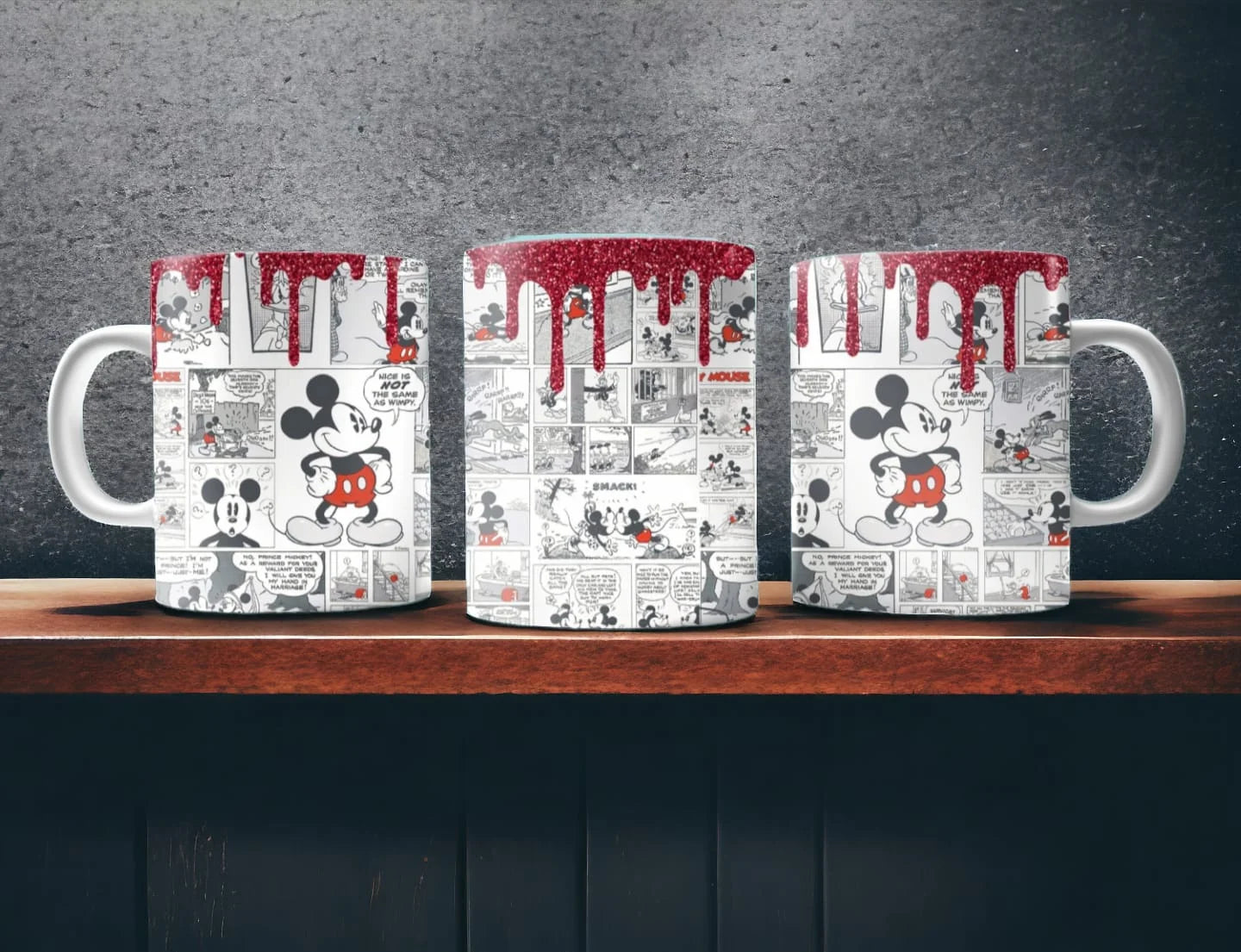 Cana personalizată, Ador Mickey Mouse, Ceramica, Alb, 350 ml