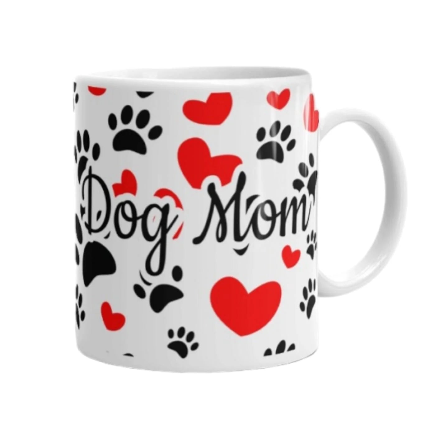 Cana personalizata, Dog Mom, Ceramica, Alb, 350 ml