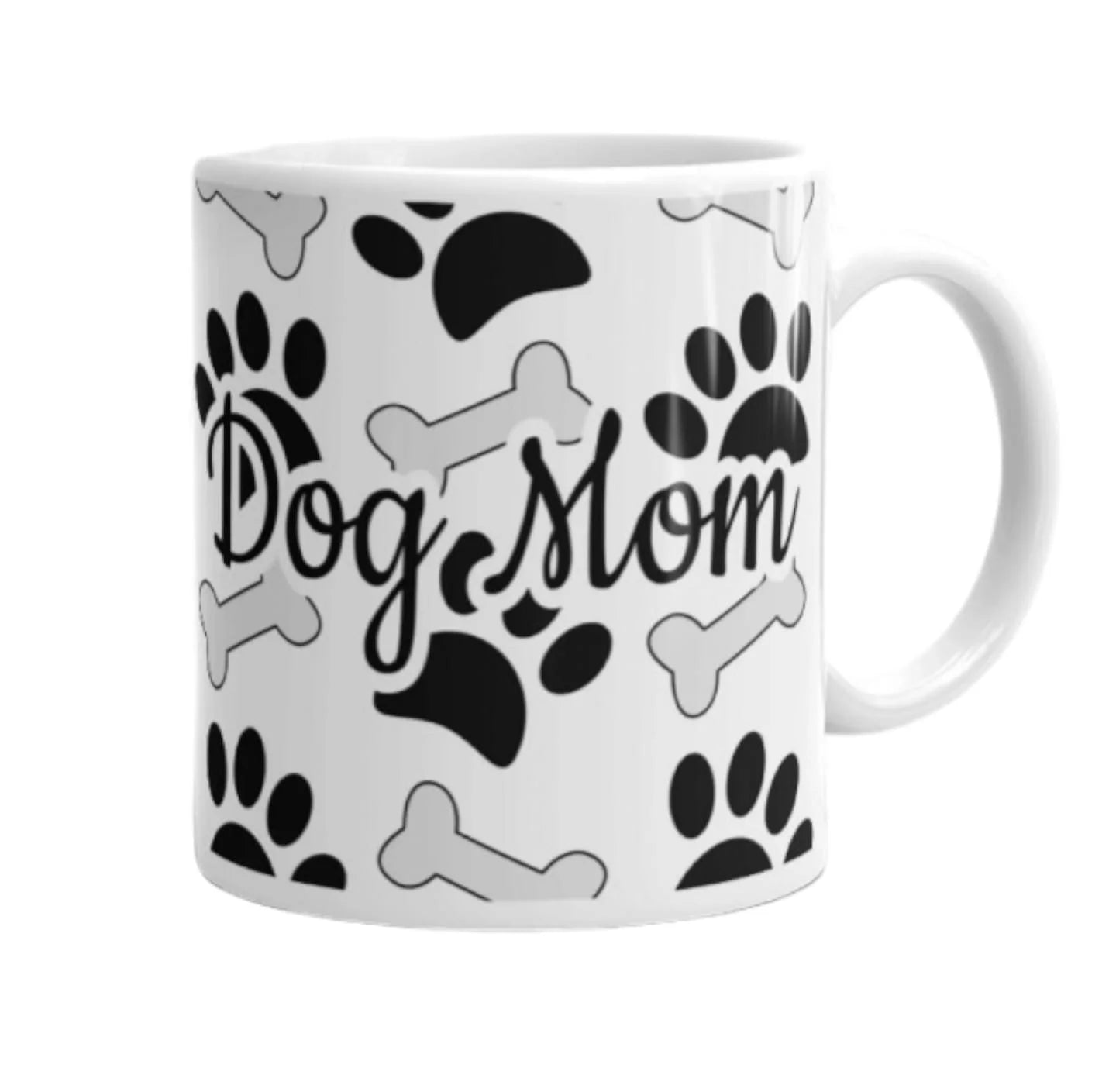Cana personalizata, Dog Mom Model 1, Ceramica, Alb, 350 ml