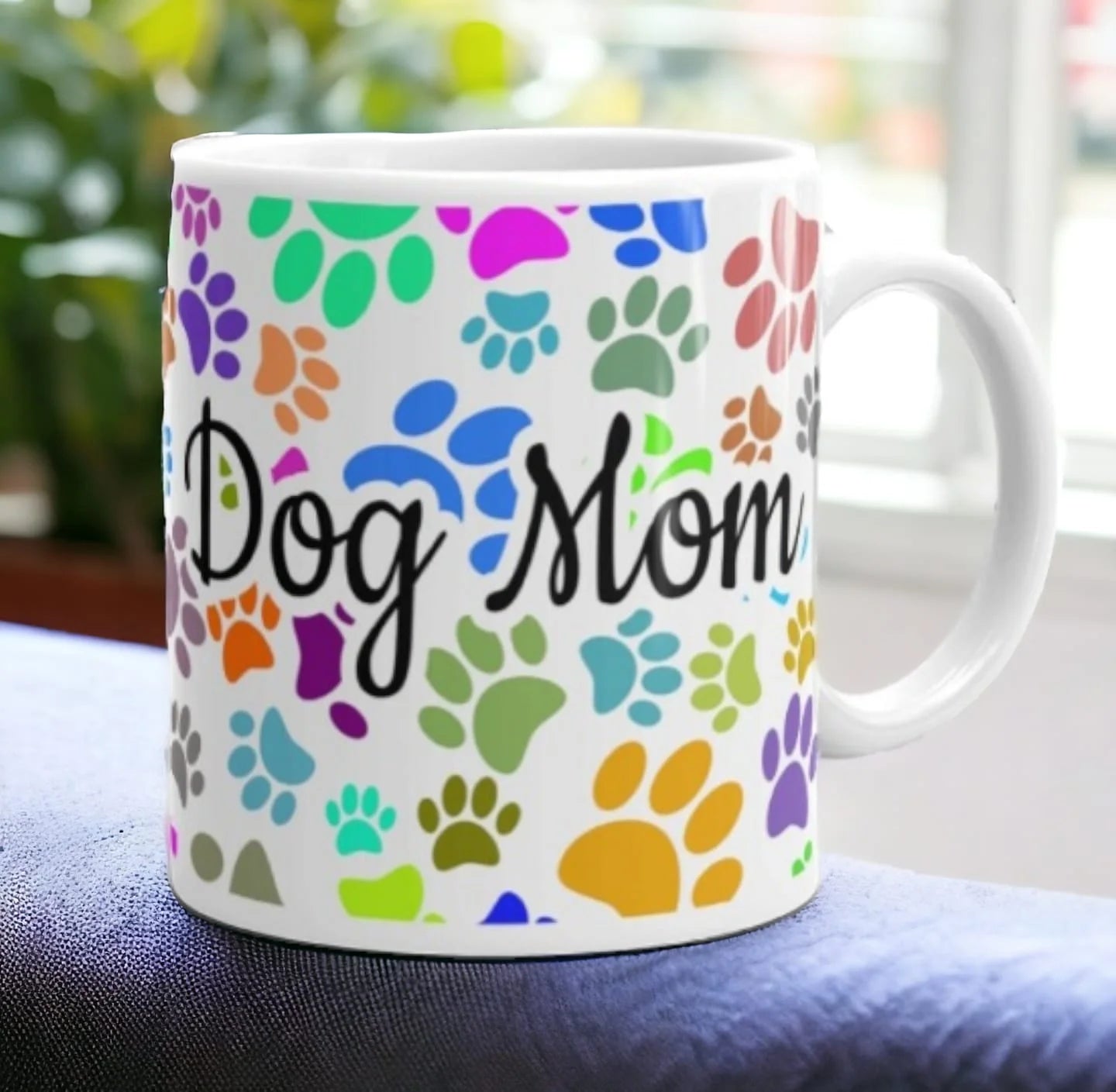 Cana personalizata, Dog Mom Model 3, Ceramica, Alb, 350 ml