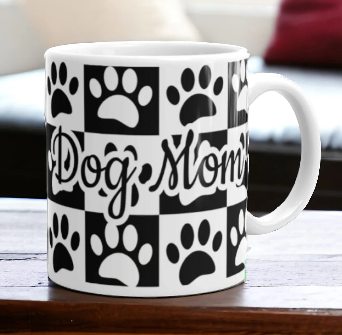 Cana personalizata, Dog Mom Model 4, Ceramica, Alb, 350 ml