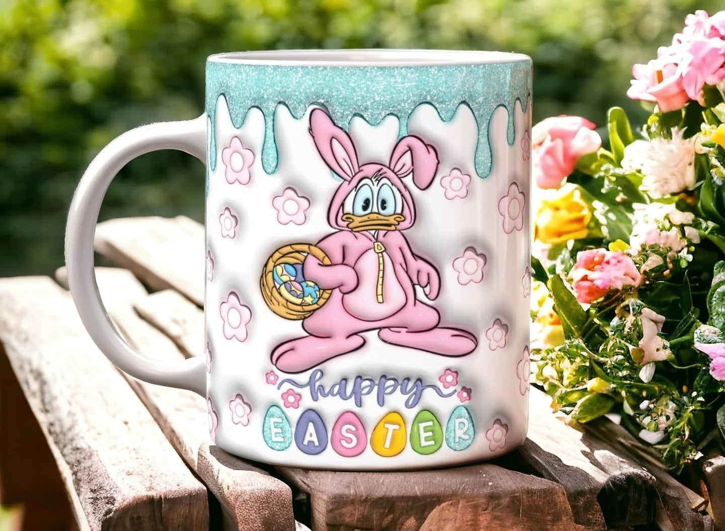 Cana personalizata, Paste fericit model 3, Ceramica, Alb, 350 ml