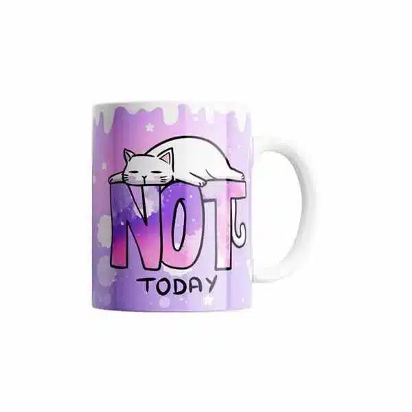 Cana personalizata, Not Today, Ceramica, Alb, 350 ml