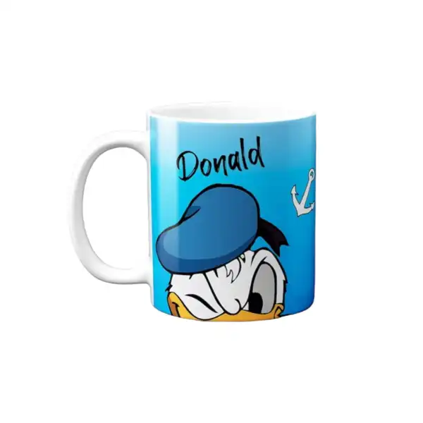 Cana personalizata, Donald Duck model 2, Ceramica, Alb, 350 ml