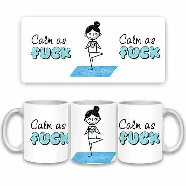 Cana personalizata, Calm, Ceramica, Alb, 350 ml