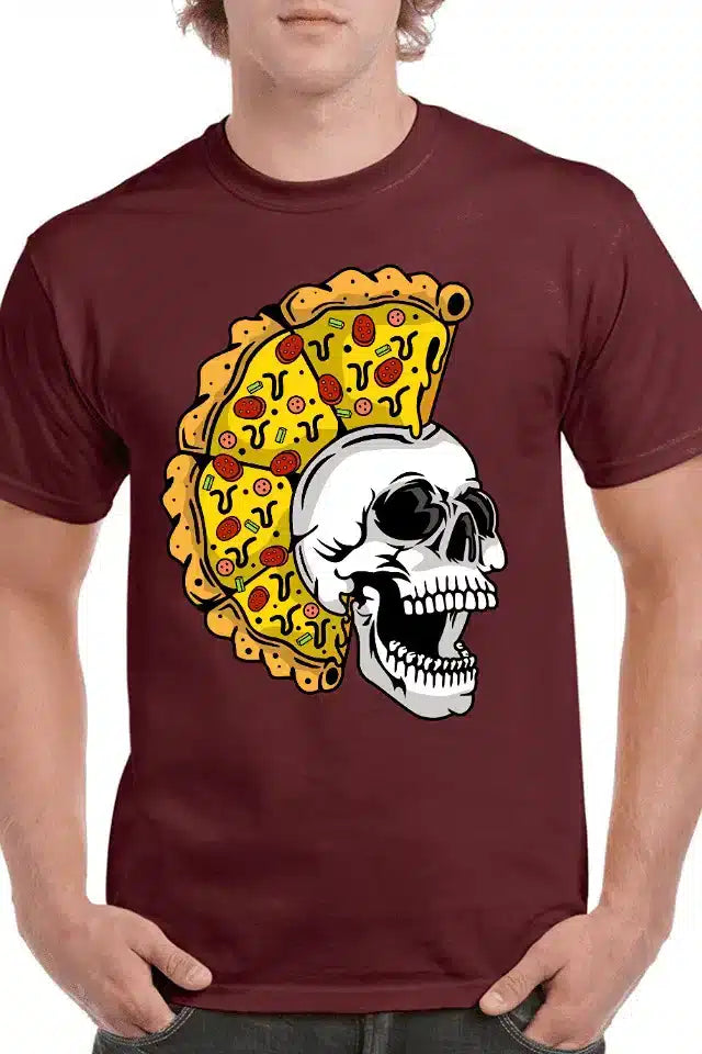 Tricou personalizat Bărbați - Skull pizza