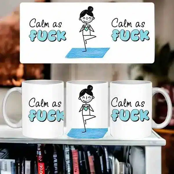 Cana personalizata, Calm, Ceramica, Alb, 350 ml