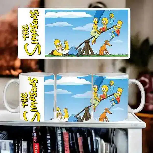 Cana personalizata, The Simpsons, Ceramica, Alb, 350 ml