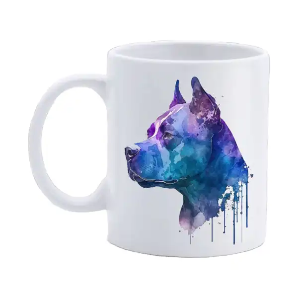 Cana personalizata, Pit Bull, Ceramica, Alb, 350 ml