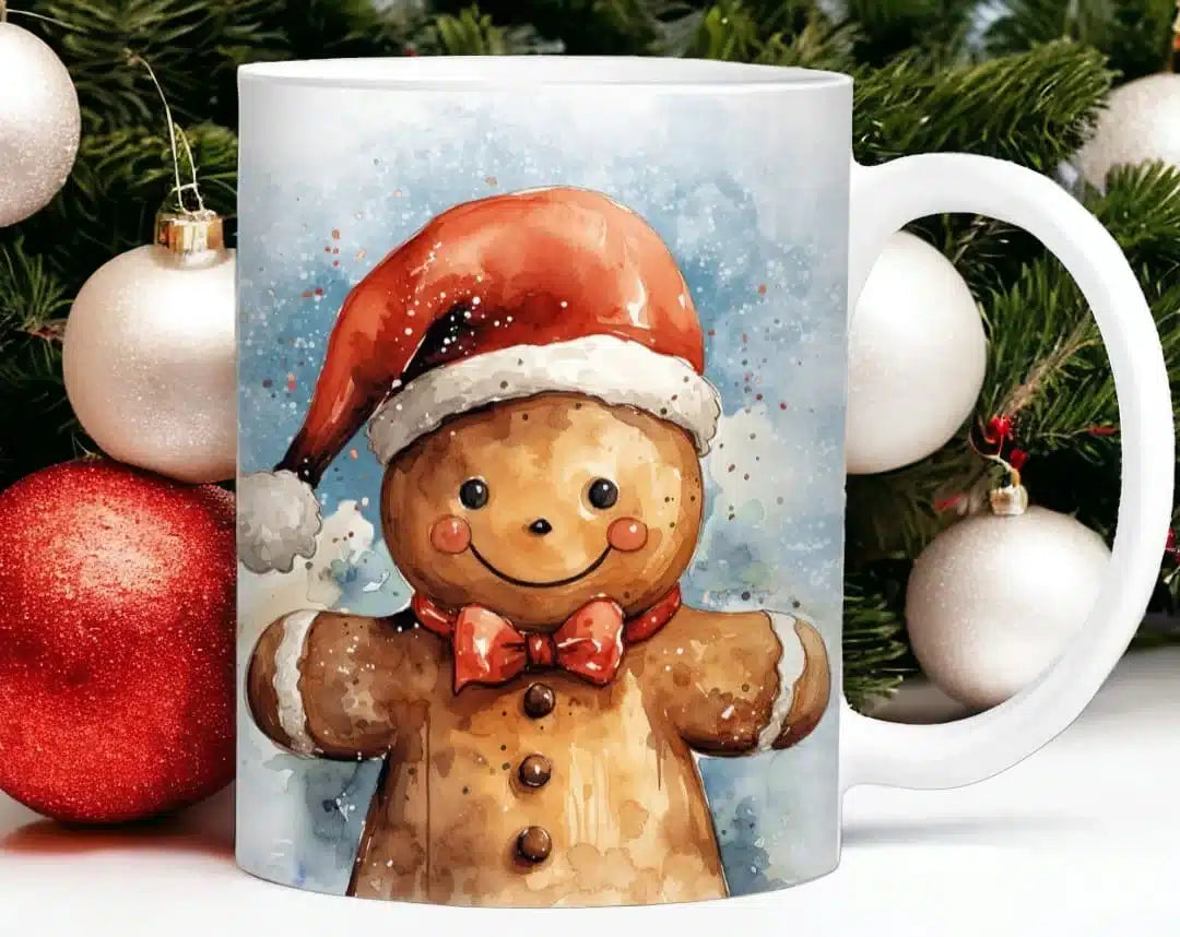 Cana personalizata, Turta dulce de Craciun, Ceramica, Alb, 350 ml