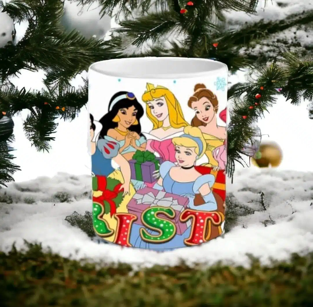 Cana personalizata, Printese de Craciun Model 1, Ceramica, Alb, 350 ml