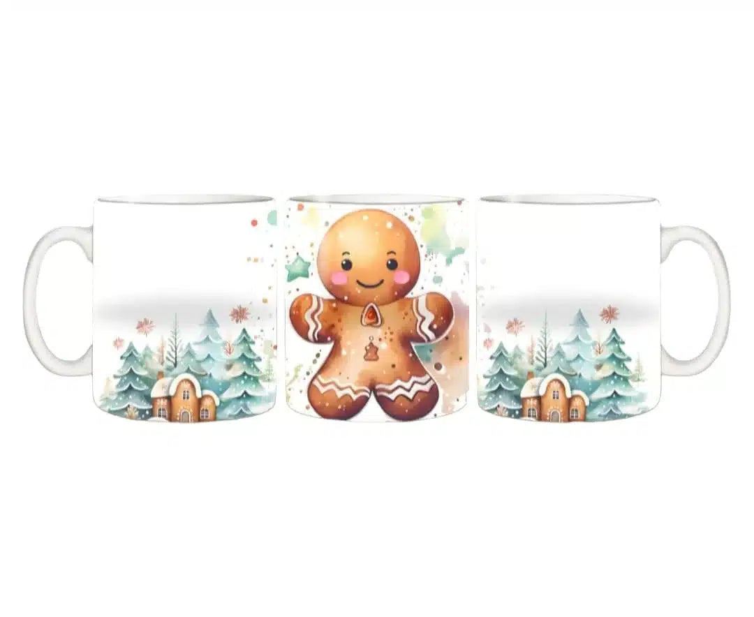 Cana personalizata, Turta dulce de Craciun Model 2, Ceramica, Alb, 350 ml