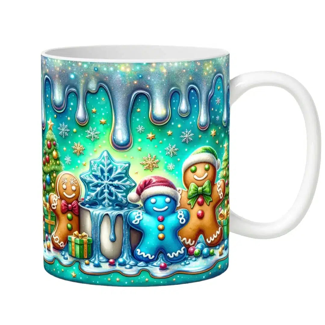 Cana personalizata, Turta dulce de Craciun Model 7, Ceramica, Alb, 350 ml