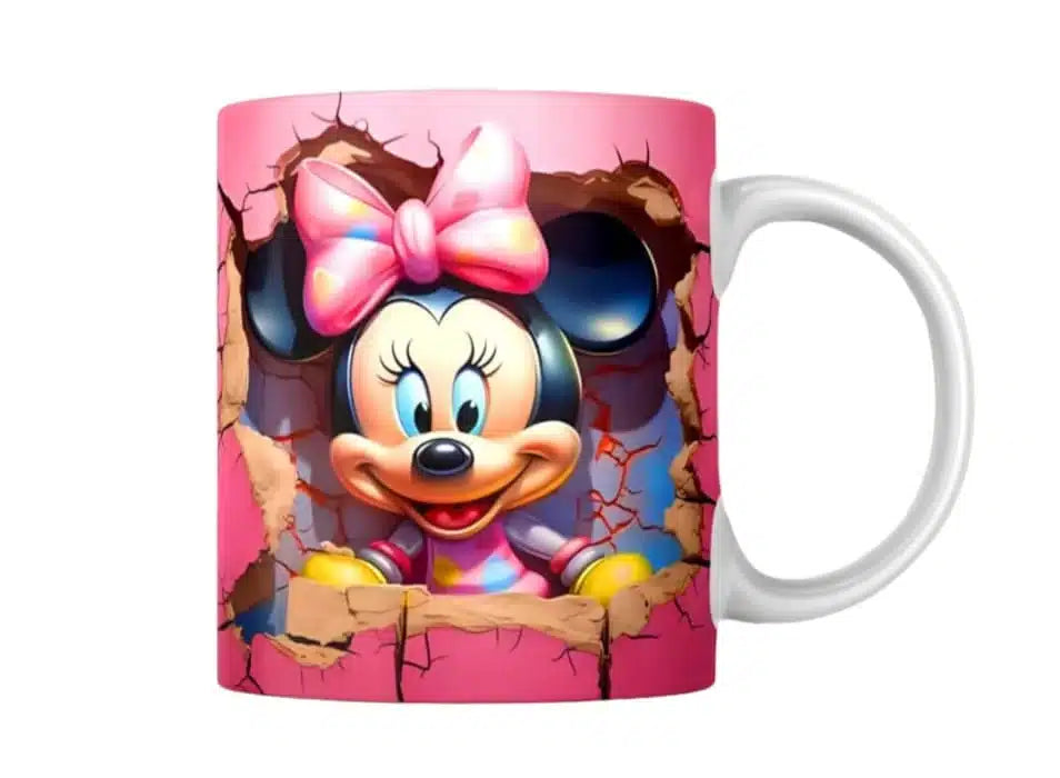 Cana personalizata, Minnie Mouse Model 1 , Ceramica, Alb, 350 ml