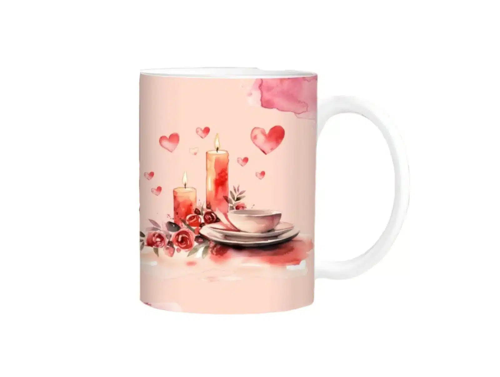 Cana personalizată, Atmosfera 14 februarie, Ceramica, Alb, 350 ml