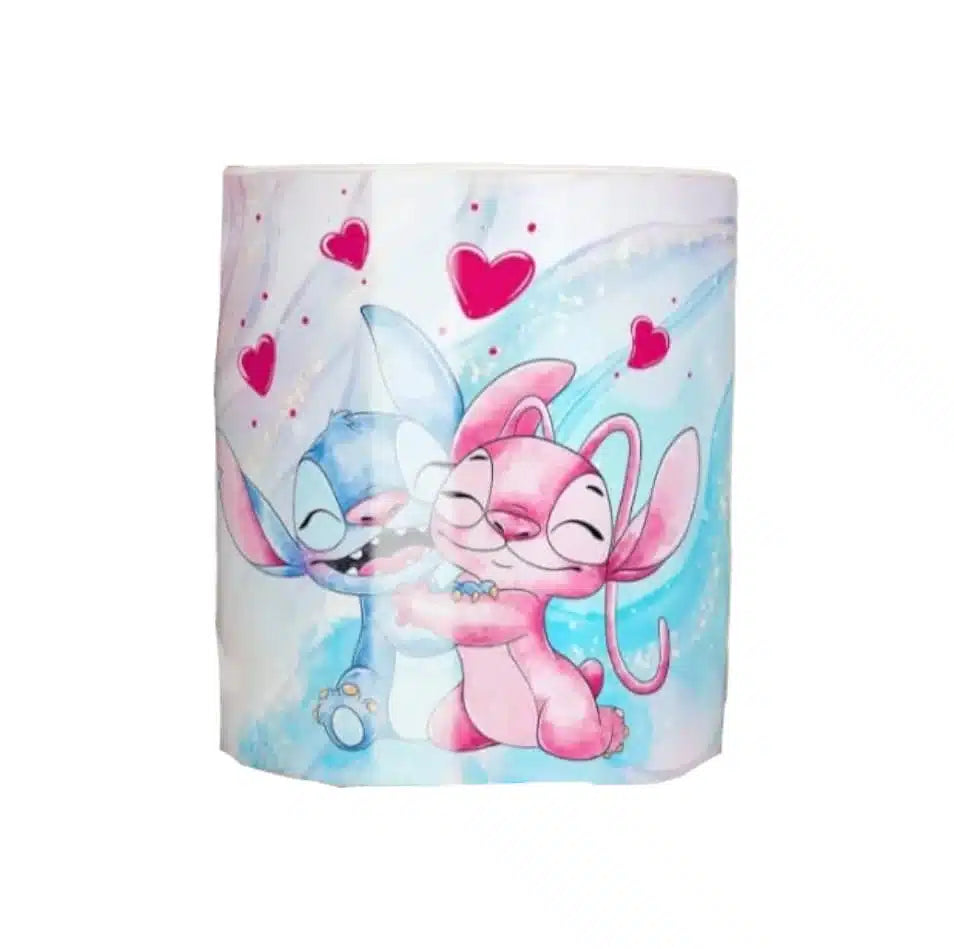 Cana personalizata, Love Stitch and Angel, Ceramica, Alb, 350 ml