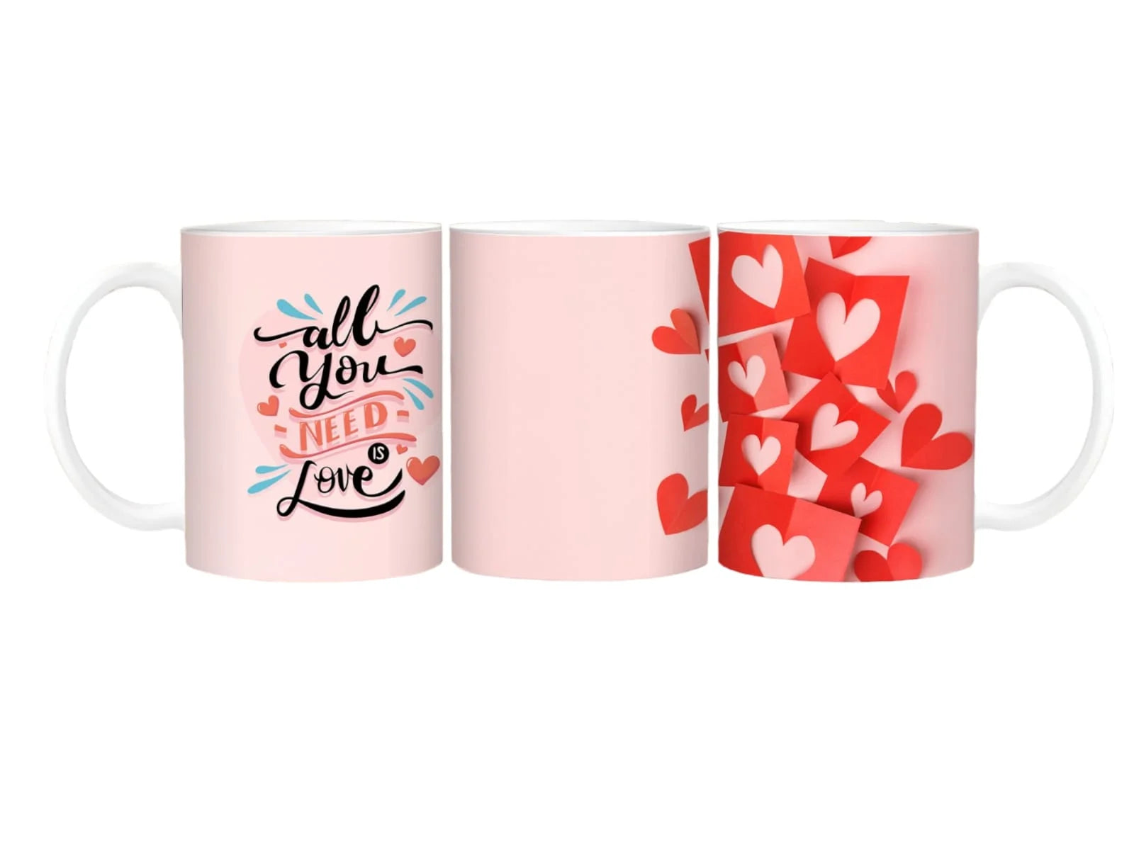 Cana personalizata, All you need is love, Ceramica, Alb, 350 ml