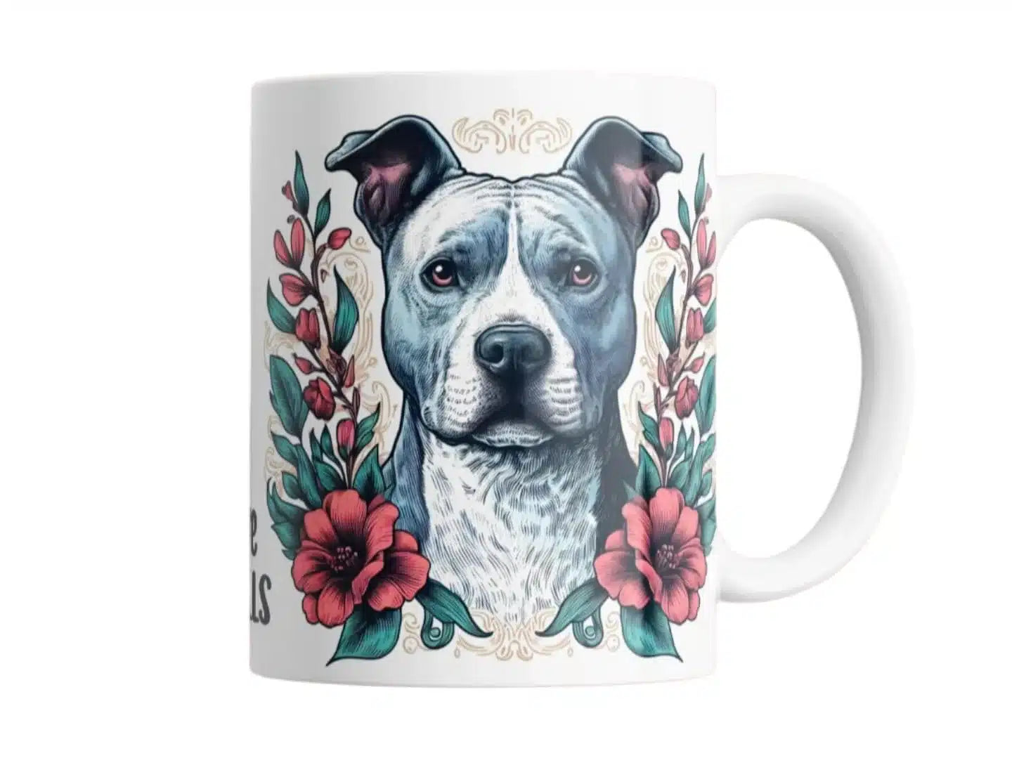 Cana personalizata, Caine Pitbull, Ceramica, Alb, 350 ml