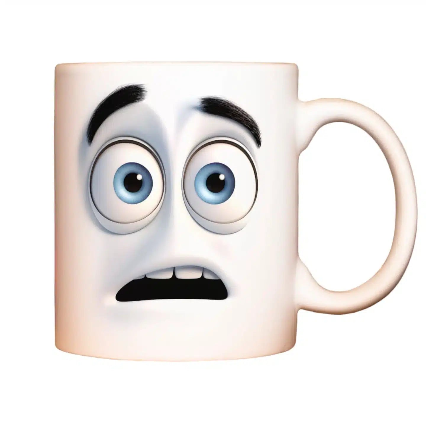 Cana personalizata, Expresie a fetei, Ceramica, Alb, 350 ml