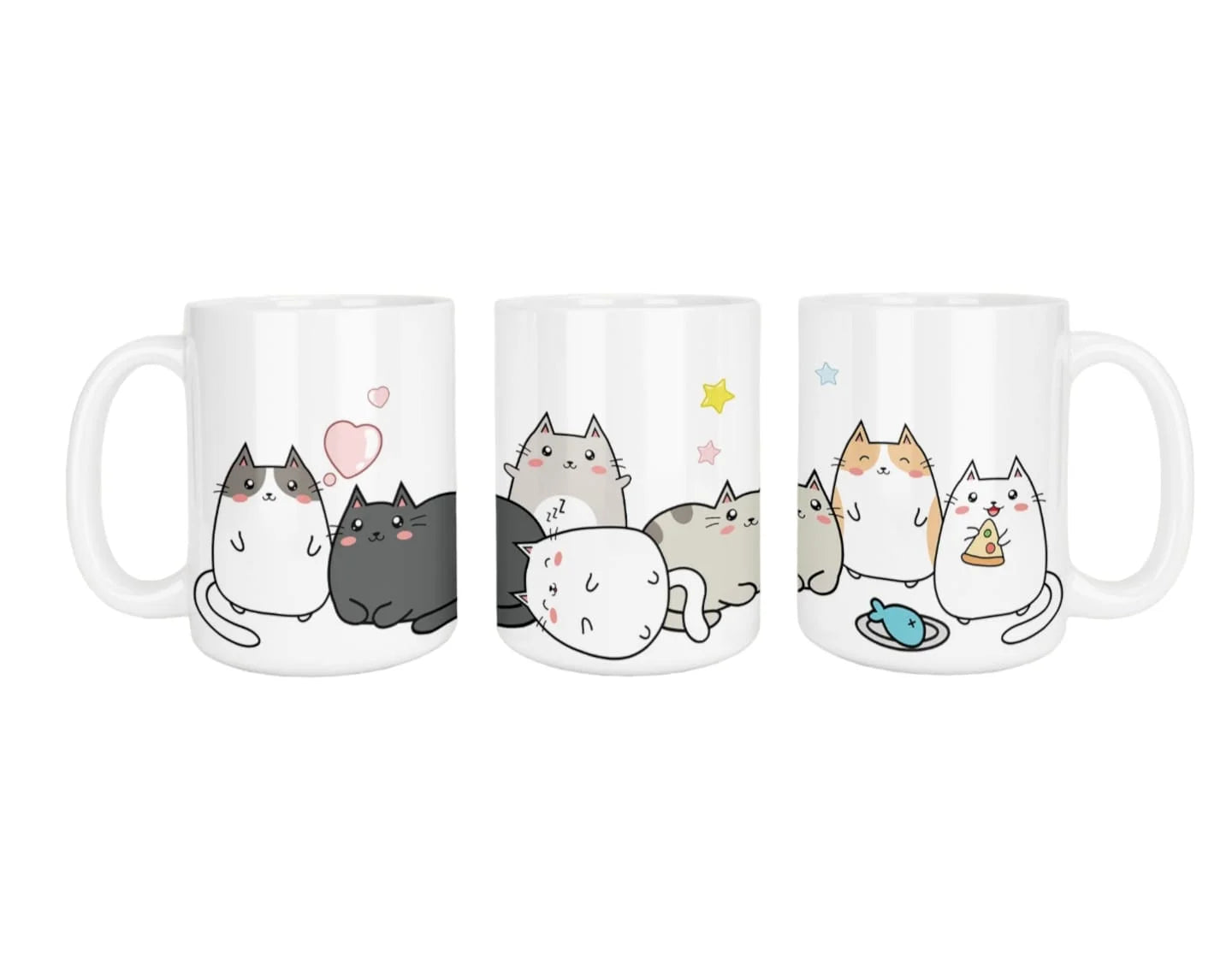 Cana personalizata, Love cats, Ceramica, Alb, 350 ml