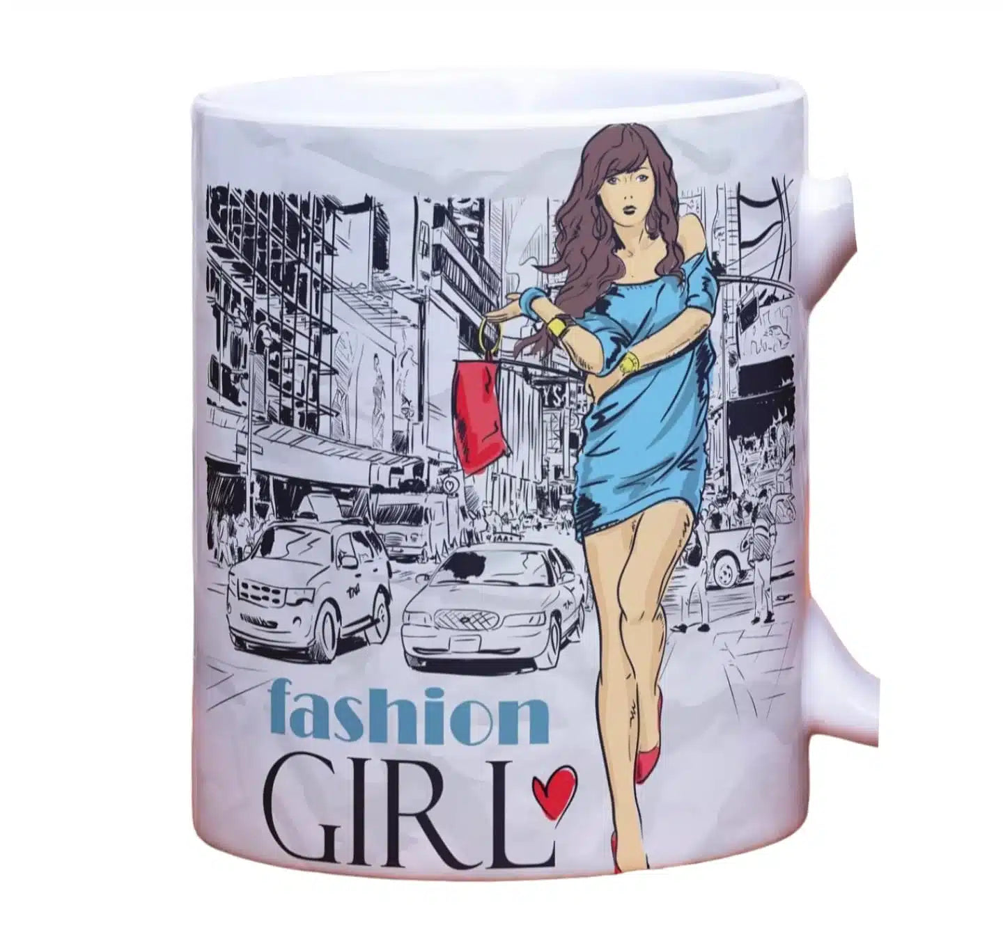 Cana personalizata, Fashion girl model 2, Ceramica, Alb, 350 ml