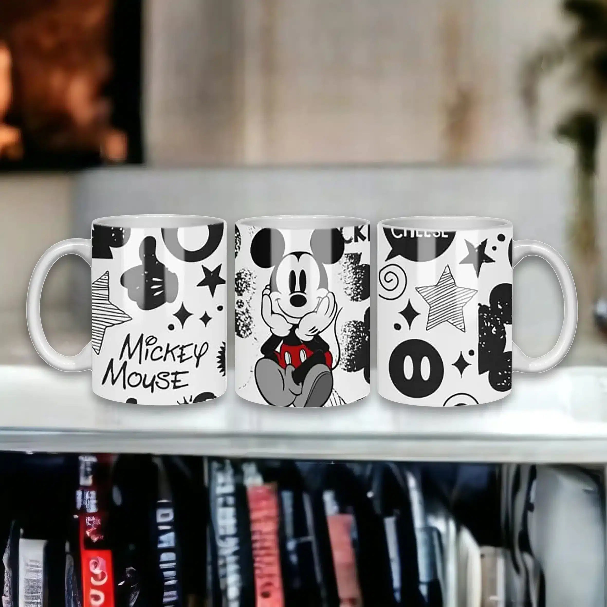 Cana personalizata, Mickey Mouse, Ceramica, Alb, 350 ml