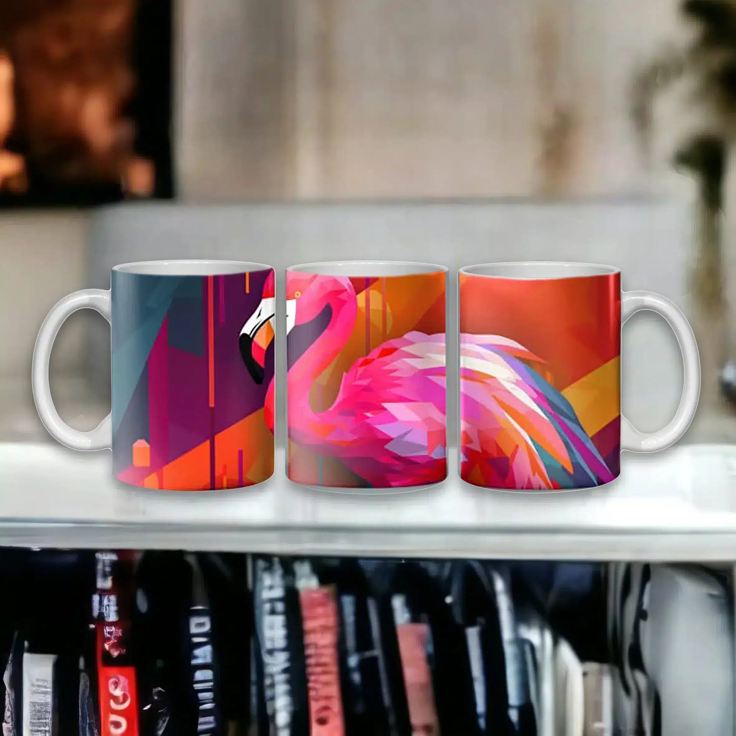 Cana personalizata, Flamingo 1, Ceramica, Alb, 350 ml