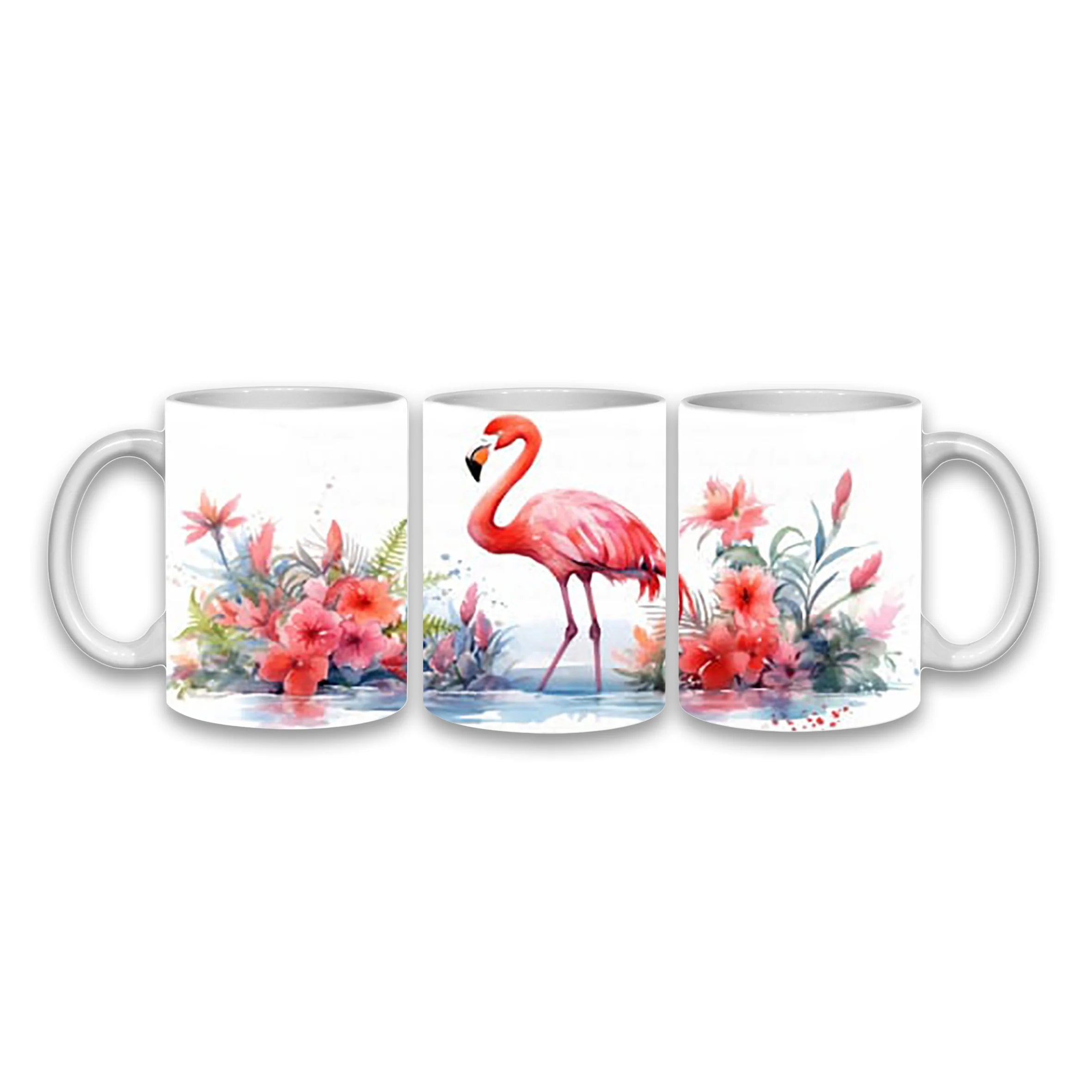Cana personalizata, Flamingo 2, Ceramica, Alb, 350 ml