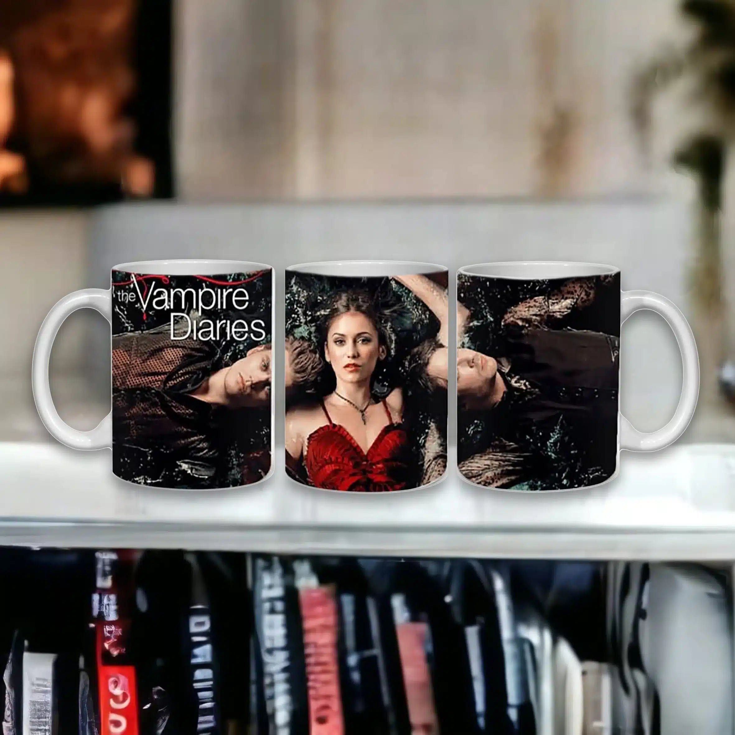 Cana personalizata, The Vampire Diaries 1, Ceramica, Alb, 350 ml