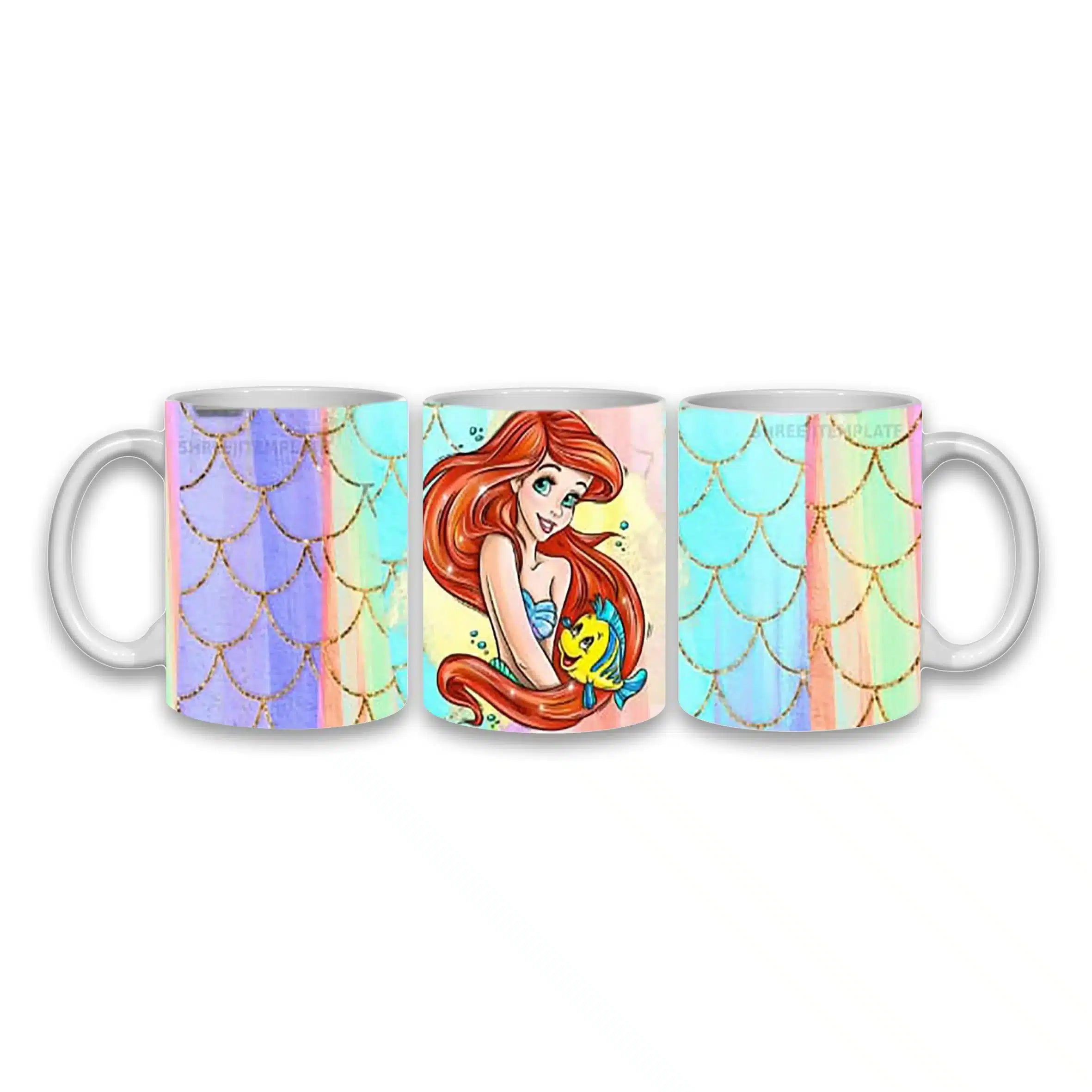 Cana personalizata, Disney Ariel, Ceramica, Alb, 350 ml