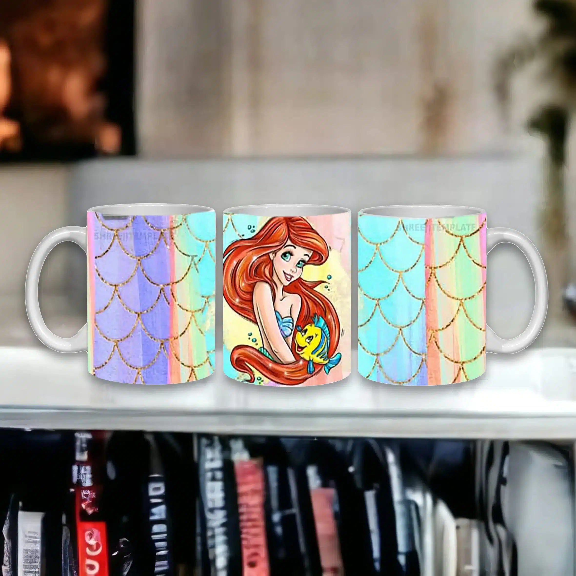 Cana personalizata, Disney Ariel, Ceramica, Alb, 350 ml