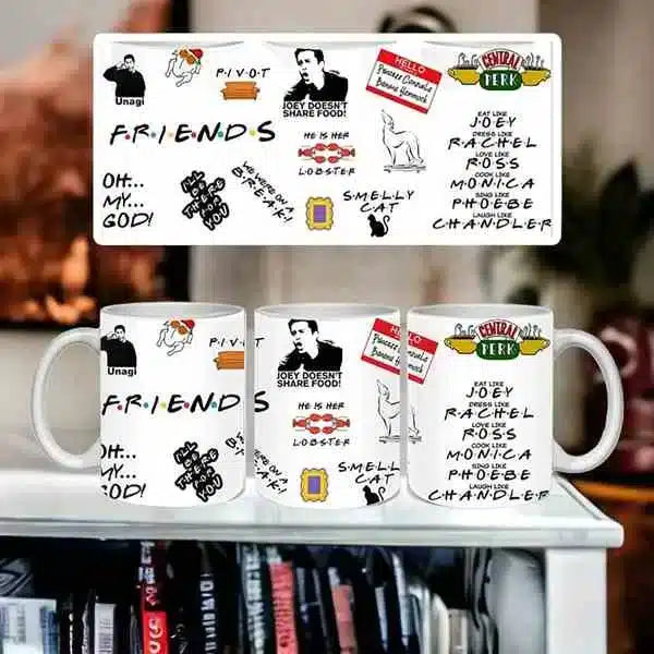 Cana personalizata, Friends model 3, Ceramica, Alb, 350 ml